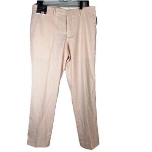 J. Ferrar Ultra Comfort Pants Mens 32x29 Pink Linen Blend Slim Fit NWT $100‎